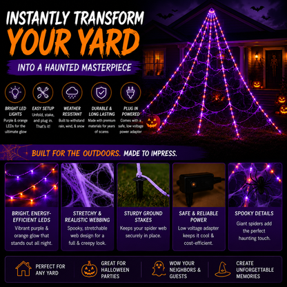 HallowHaven™ LED Spider Web